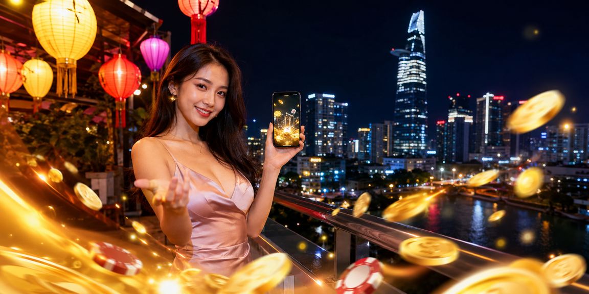 Người chơi tại TP. Hồ Chí Minh thưởng thức trò chơi bài dưới ánh đèn lồng lung linh