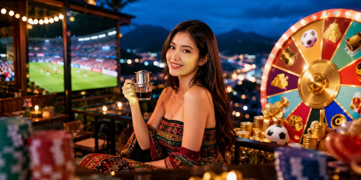 Người dùng tại Sa Pa tham gia rút thưởng may mắn và trải nghiệm dịch vụ trực tuyến với ly cà phê